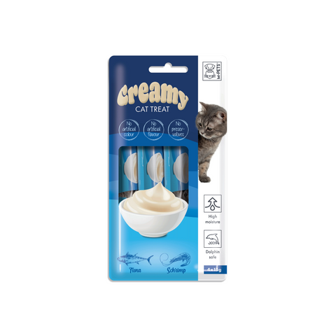 M-PETS Creamy Treats for Cats – Tuna & Shrimp 4x15g