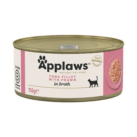Applaws Tuna Fillet Wet Cat Food 156g Tin - 156 G, Prawn in Broth