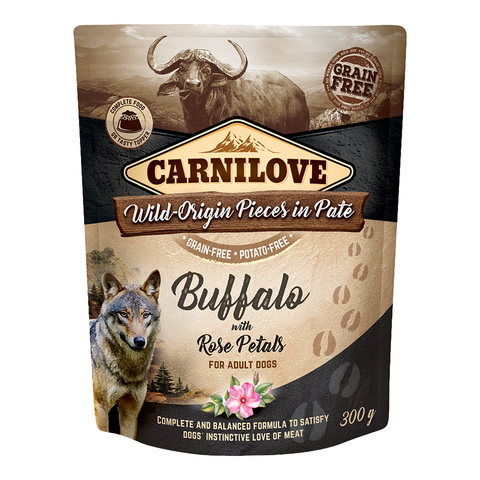 Carnilove Buffalo with Rose Blossom for Adult Dogs (Wet Food Pouches)x300g