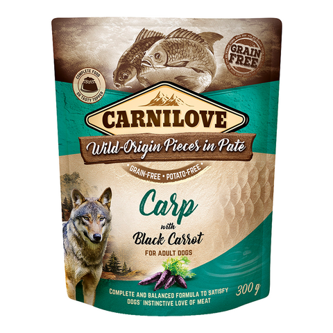 Carnilove Carp with Black Carrot for Adult Dogs (Wet Food Pouches)x300g