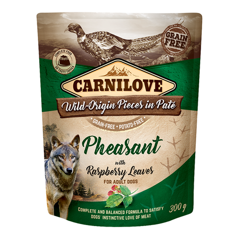 Carnilove Pheasant with Raspberry Leaves for Adult Dogs (Wet Food Pouches)x300g