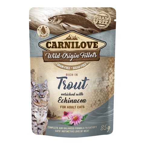 Carnilove Trout enriched with Echinacea for Adult Cats (Wet Food Pouches)x85g