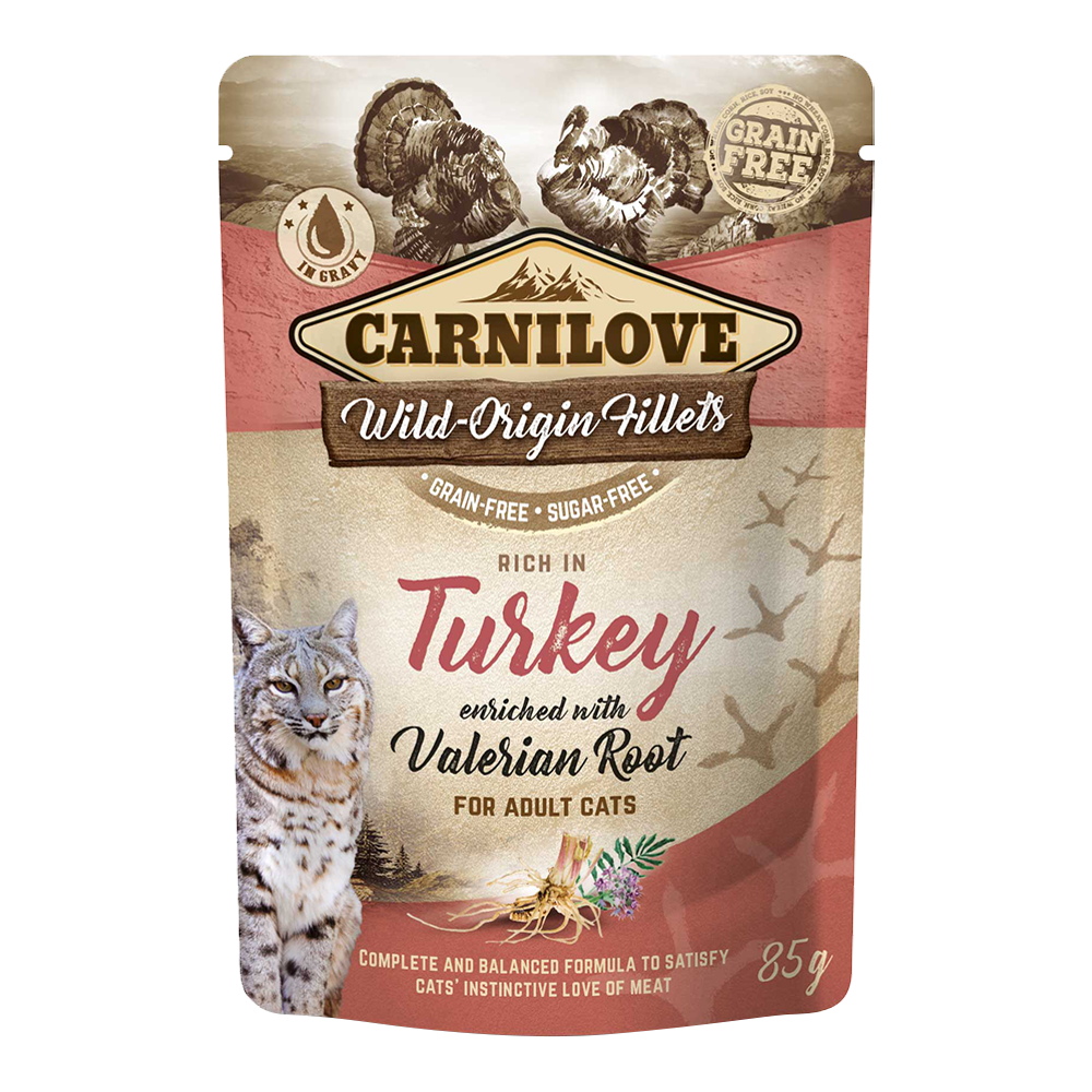 Carnilove Turkey enriched with Valerian Root for Adult Cats (Wet Food Pouches)x85g