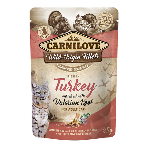 Carnilove Turkey enriched with Valerian Root for Adult Cats (Wet Food Pouches)x85g