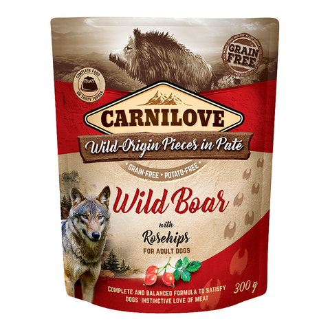 Carnilove Wild Boar with Rosehip for Adult Dogs (Wet Food Pouches)x300g