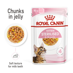 Royal Canin Kitten Sterilised Jelly (Wet Food - Pouches) 12 x 85 g