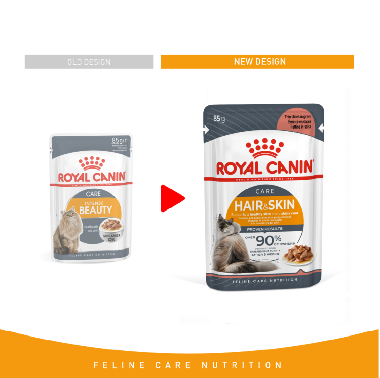 Royal Canin Hair & Skin Gravy (INTENSE BEAUTY) (WET FOOD - Pouches) 12x85g - 0