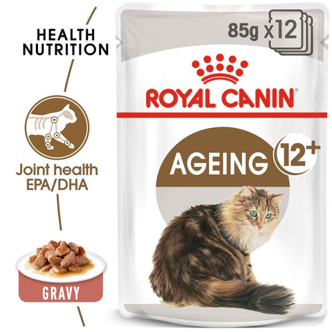 Royal Canin Ageing 12+ Gravy (Wet Food - Pouches) 12 x 85 g
