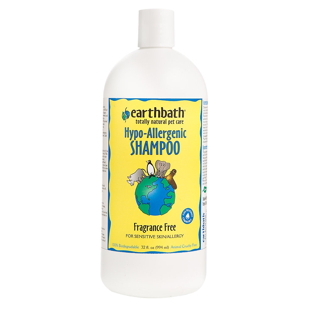 earthbath® Hypo-Allergenic Shampoo, Fragrance Free, For Sensitive Skin, Made in USA – 32 oz