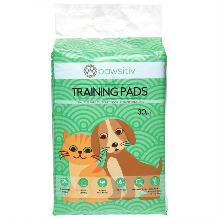 Pawsitiv Multifunctional Training and Pee Pads For Puppy, Kitten, Dog and Cat - 30pcs Unscented