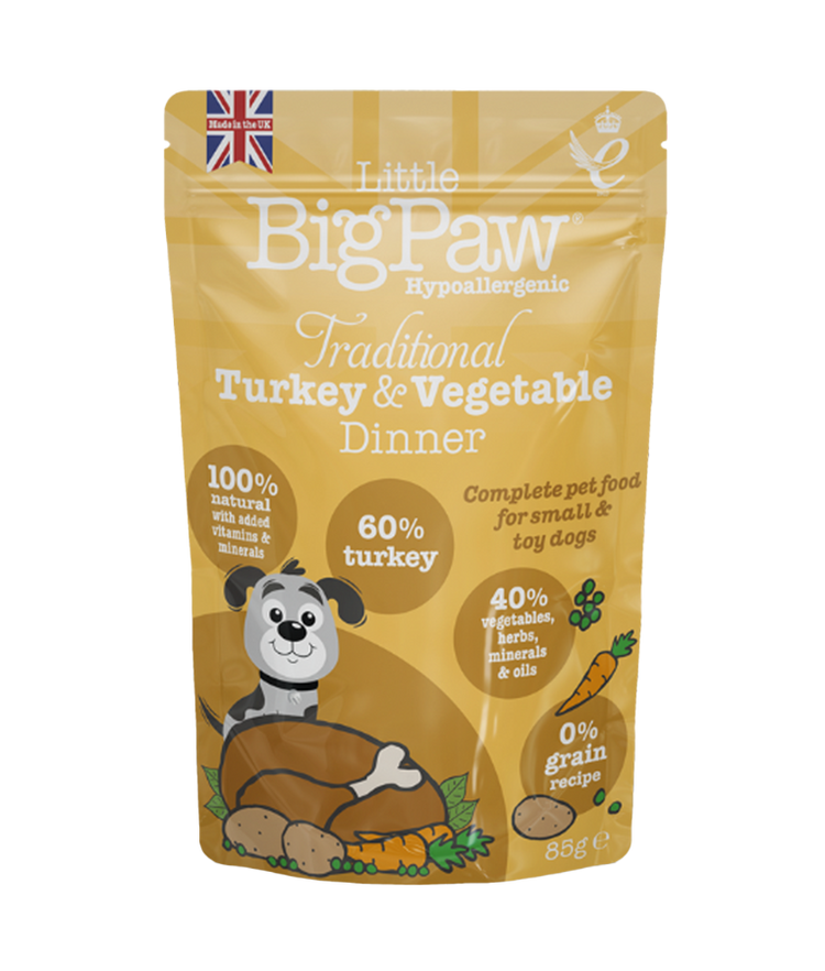 Little BigPaw Traditional Turkey & Vegetable Dinner Wet Dog Food 150g