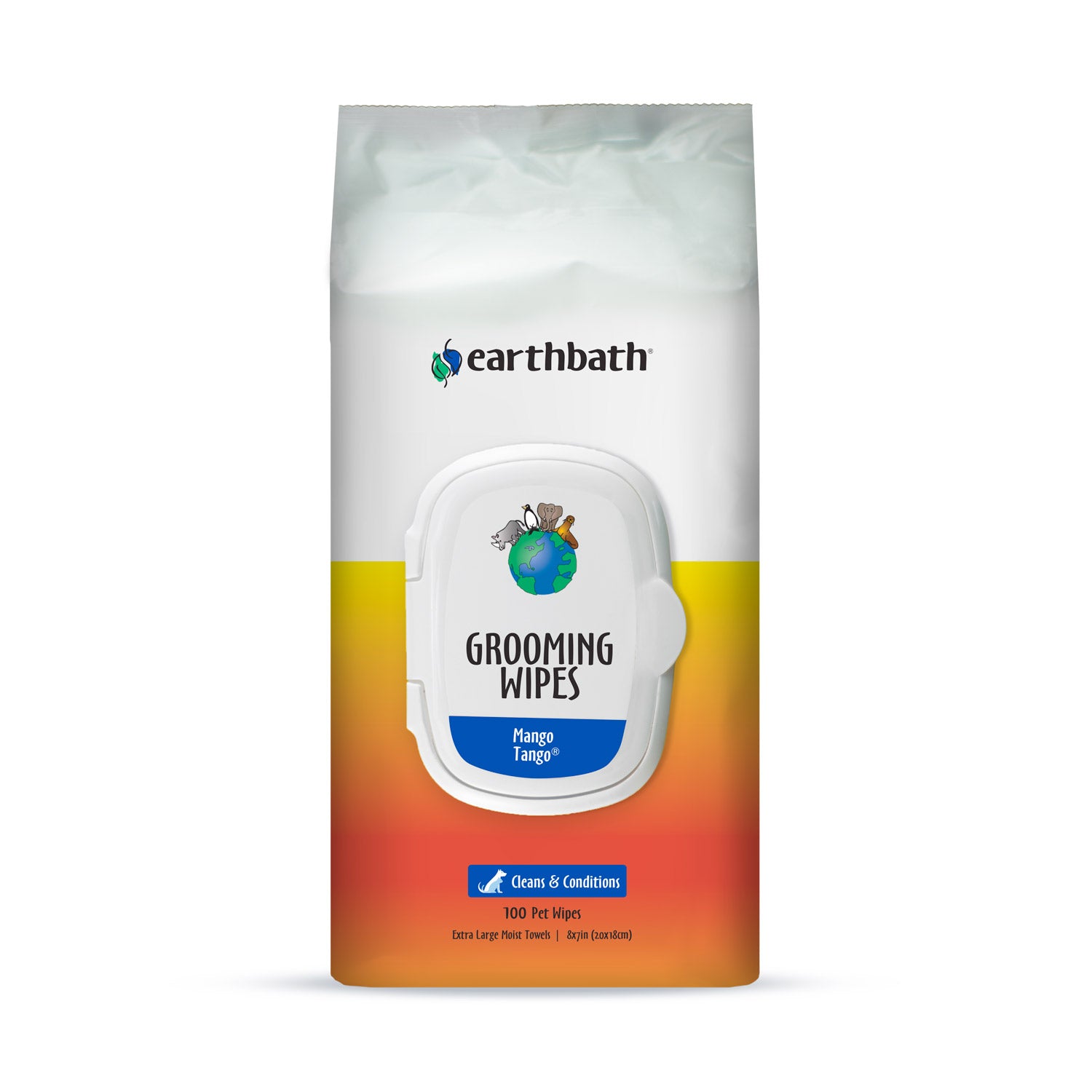 earthbath® Grooming Wipes, Mango Tango, 100 ct