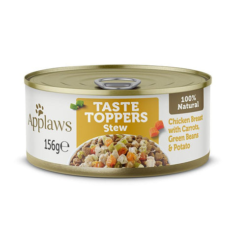 Applaws Taste Toppers Wet Dog Food 156g Tin - 156 G, Stew Chicken with Vegetables