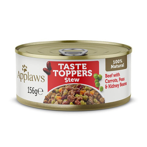 Applaws Taste Toppers Wet Dog Food 156g Tin - 156 G, Stew Beef with Vegetables