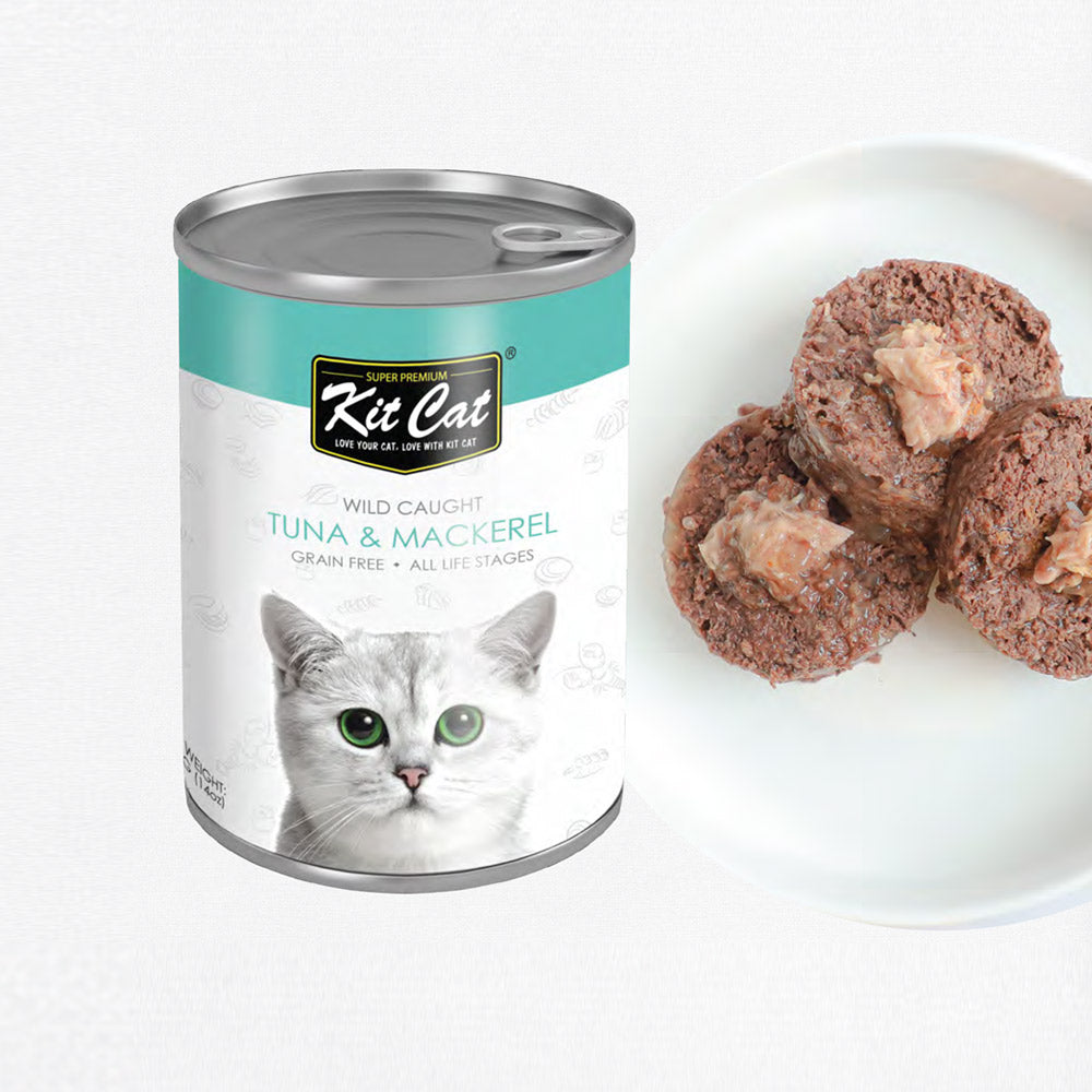 KitCat Wild Caught Tuna with Mackerel Canned Cat Food 400g - 0