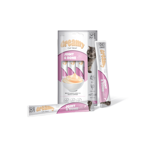 M-PETS Creamy with Functions – Cat treat – Joint & Bone – Beef & Chicken & Salmon 4x15g (60g)
