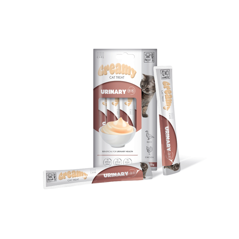 M-PETS Creamy with Functions – Cat treat – Urinary – Duck & Chicken 4x15g (60g)