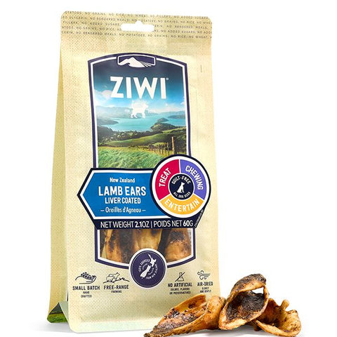 ZIWI Peak Lamb Ears Liver Coated Dog Treats 60g