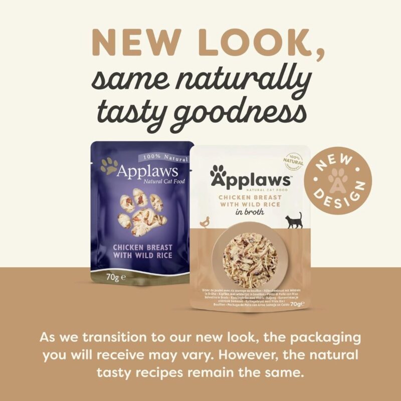 Applaws Chicken with Wild Rice in Broth Wet Cat Food 70g Pouch - Image 2