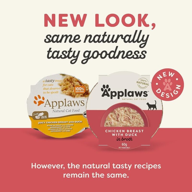Applaws Chicken Breast with Duck in Broth Wet Cat Food 60g Pot - Image 3