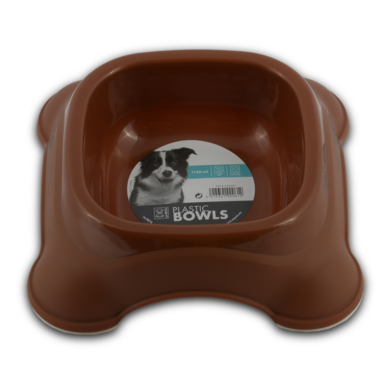 M-PETS Plastic Single Bowl Brown 1150ml