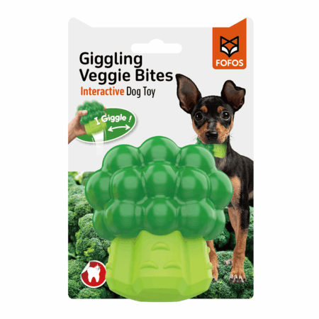 FOFOS Broccoli Giggling Vegi-Bites Dog Toy