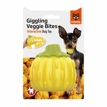 FOFOS Pumpkin Giggling Vegi-Bites Dog Toy