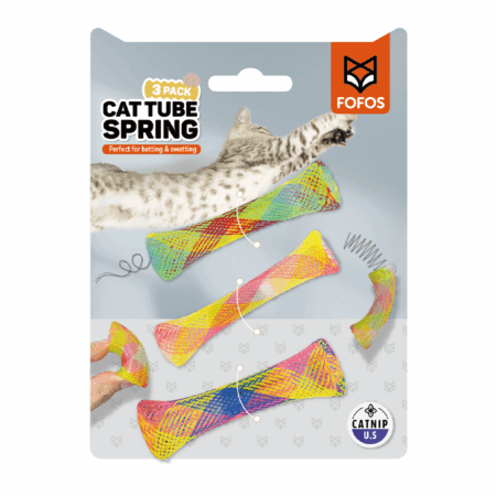 FOFOS Spring Tube Cat Toy 3pk