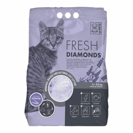 M-PETS Fresh Diamonds Silica Gel Cat Litter Lavender Scented 5L