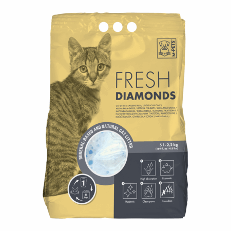 M-PETS Fresh Diamonds Silica Gel Cat Litter Non Scented 5L
