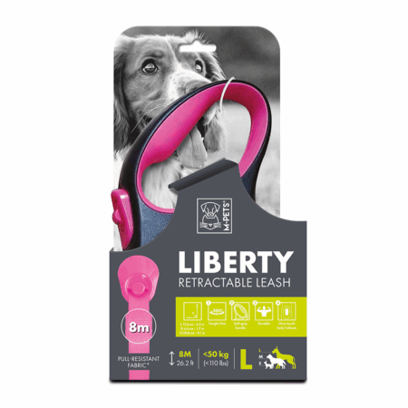 M-PETS Liberty Dog Retractable Leash Pink L