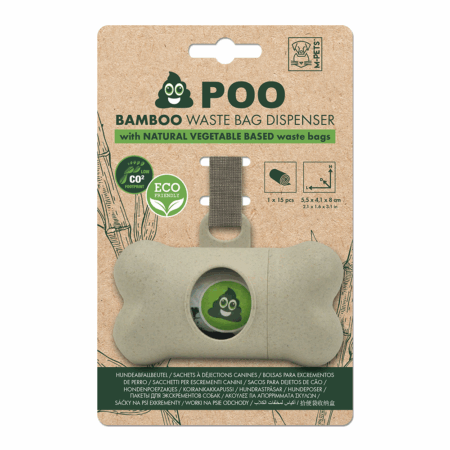 M-PETS Poo Bamboo Waste Bags Dispenser +15 bags