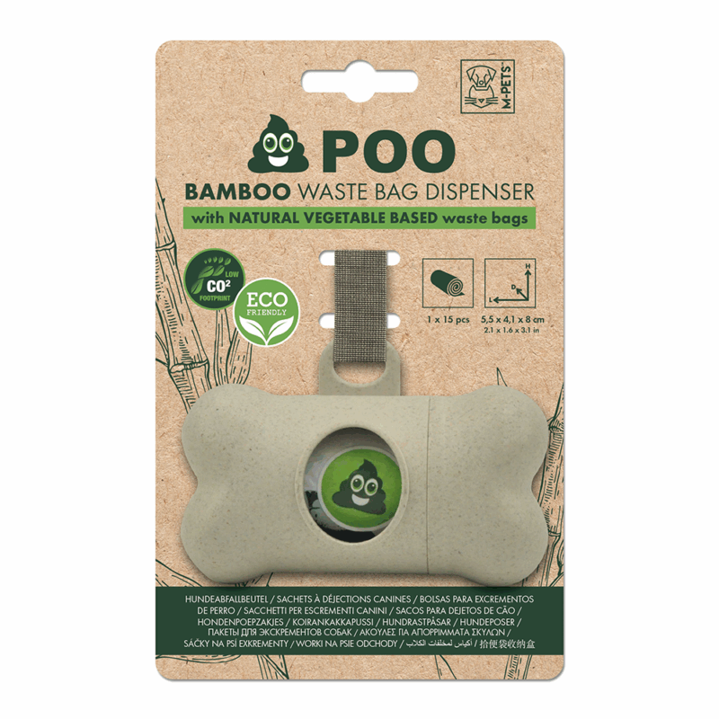 M-PETS Poo Bamboo Waste Bags Dispenser +15 bags